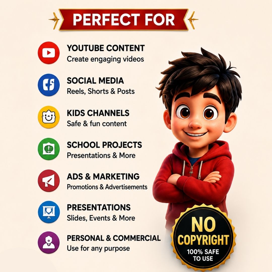3000+ No-Copyright Cartoon Videos