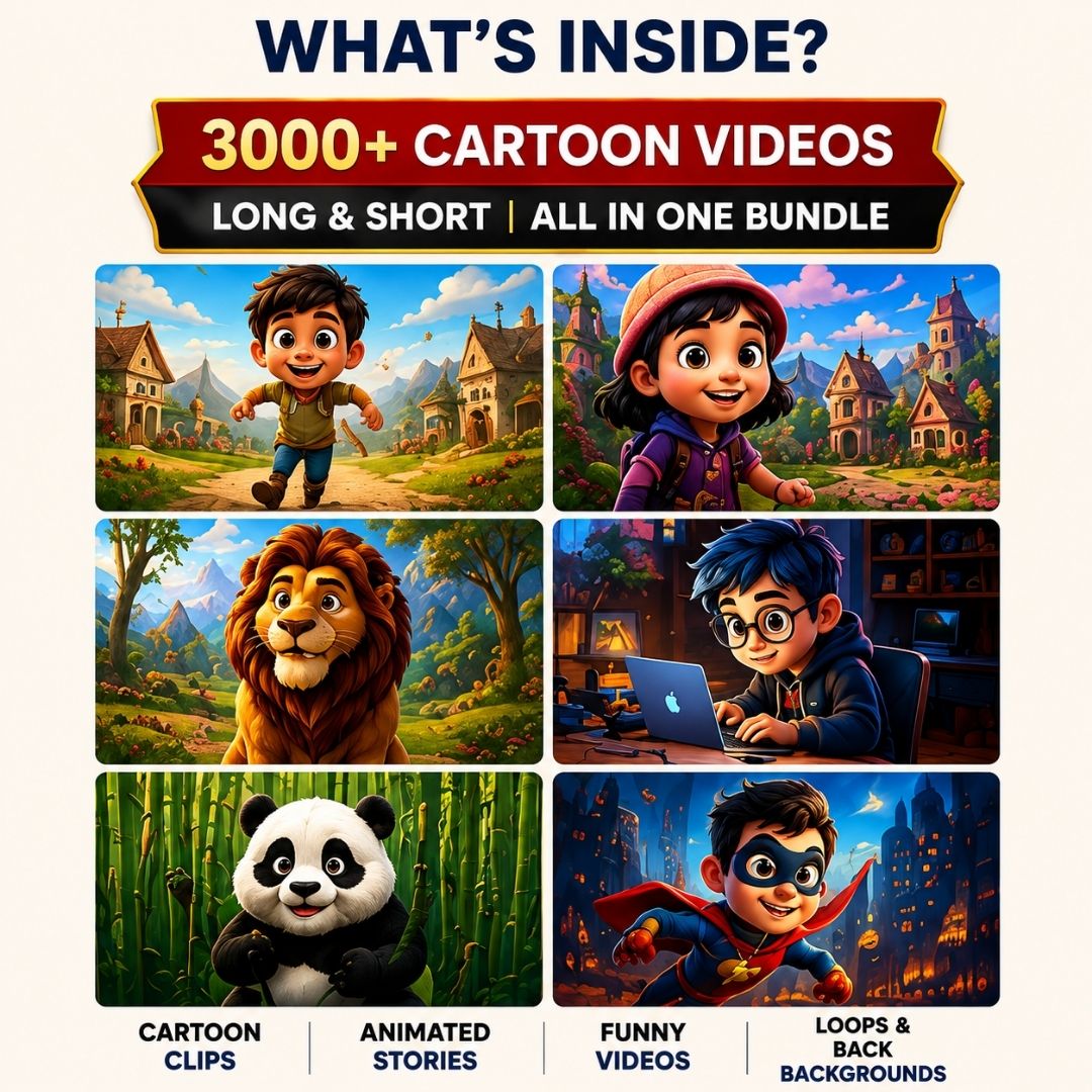 3000+ No-Copyright Cartoon Videos